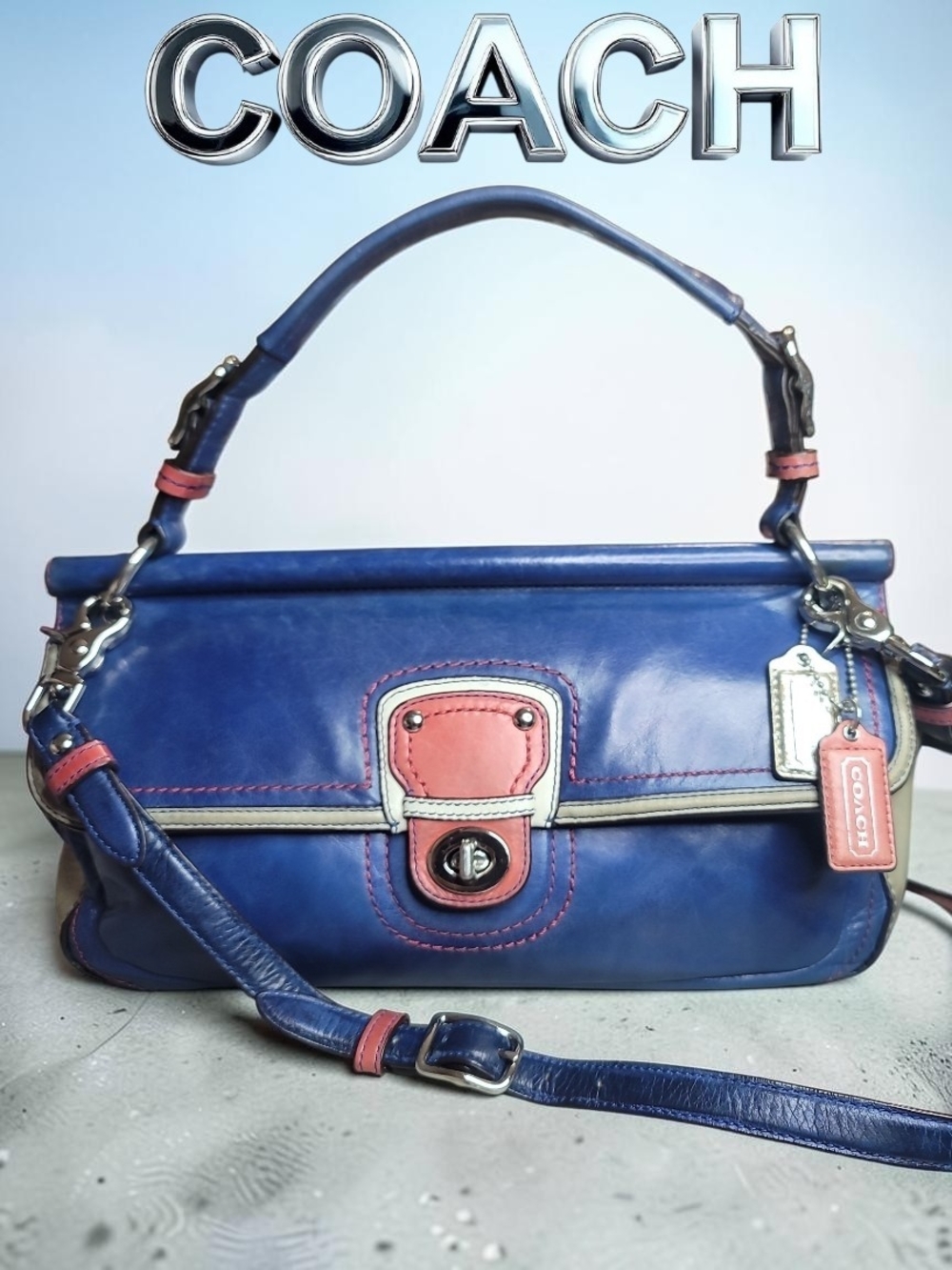 Coach Willis Legacy City Colorblock  Leather Satchel Crossbody Preloved